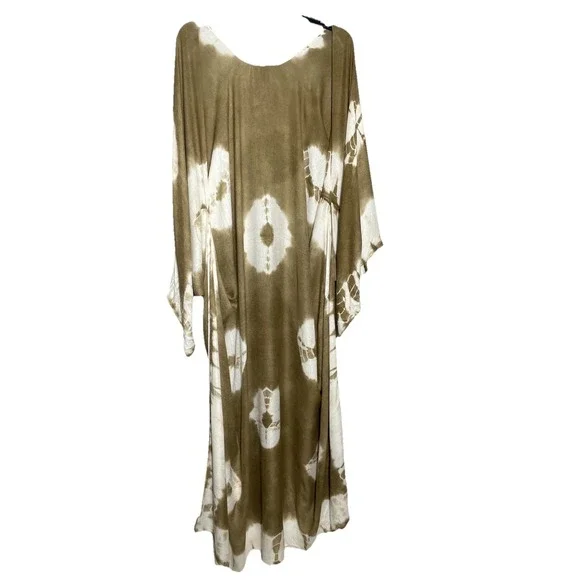 Free People Spellbound Tie Dye Kimono One Size Tan Beige Camel - Picture 3 of 4